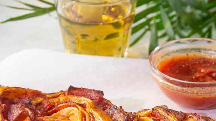 Trenza de hojaldre con pepperoni