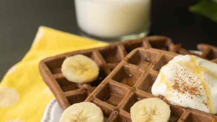 waffles de avena y chocolate