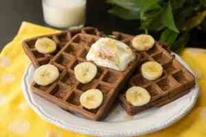 waffles de avena y chocolate