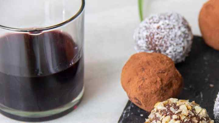 trufas de vino tinto con chocolate