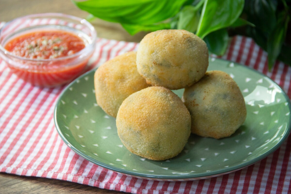 croquetas de arroz y espinaca