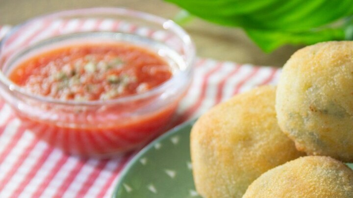 croquetas de arroz y espinaca
