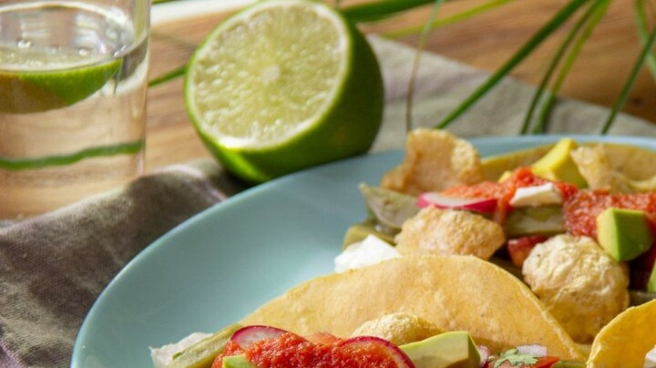 tacos placeros con chicharrón