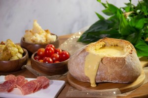 fondue de queso en pan