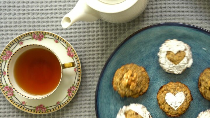 Mini cake de banana con dulce de leche