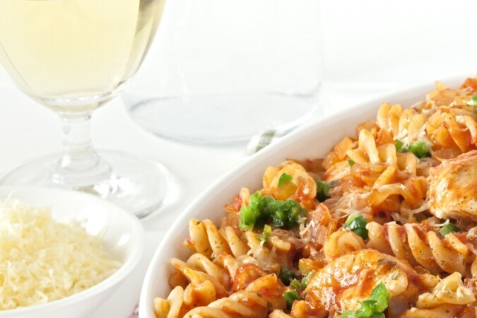 pasta tornillo con pollo