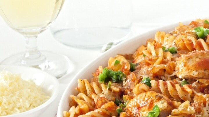 pasta tornillo con pollo