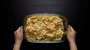 pasta con queso feta y tomates cherry