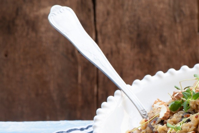 risotto de quinoa y hongos