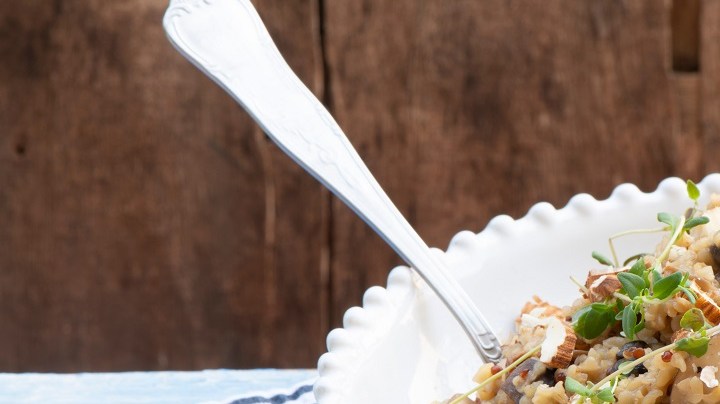 risotto de quinoa y hongos