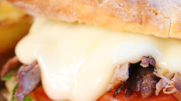 delicioso sándwich de cerdo mechado