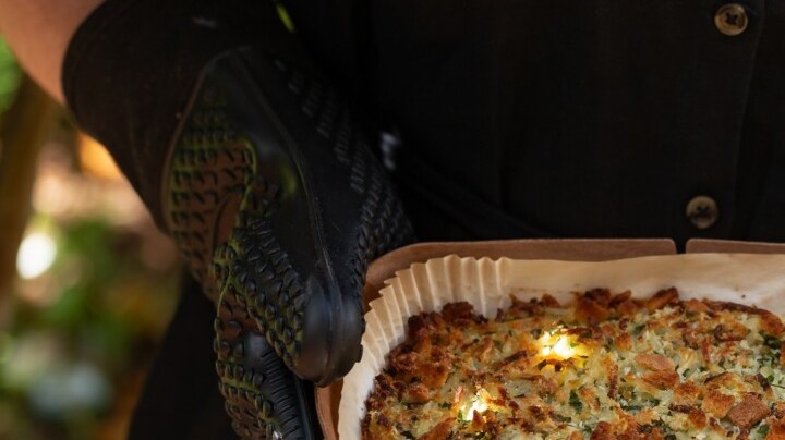 puerros gratinados con jamón