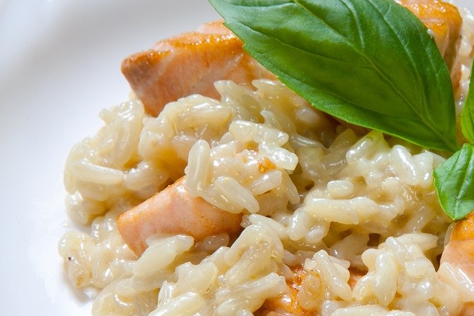 Risotto de salmón