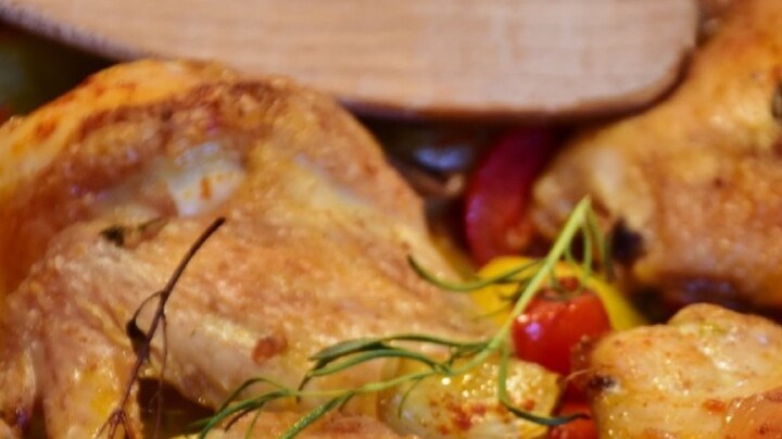 pollo al horno con cebolla