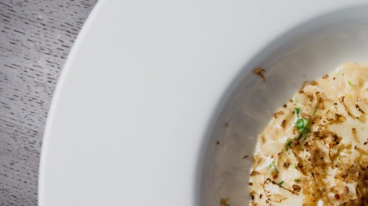 risotto de coliflor con champiñones