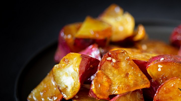 Batata glaseadas con miel