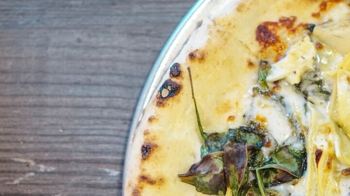 pizza de alcachofas blancas