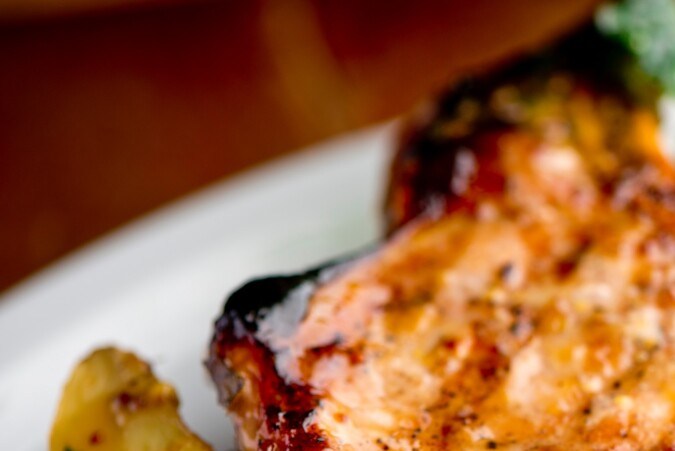 chuletas de cerdo en salsa de mango