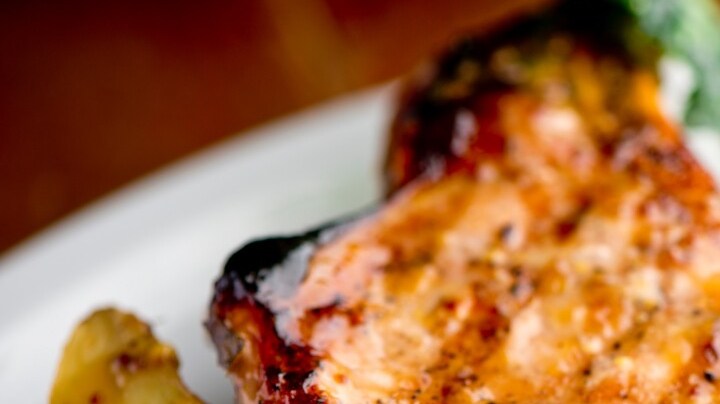 chuletas de cerdo en salsa de mango