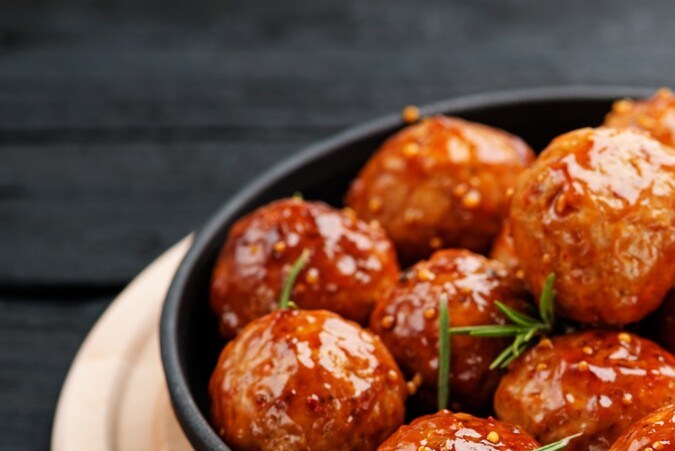 albondigas de pollo en salsa agridulce