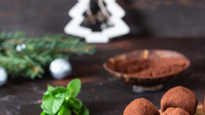 trufas de chocolate y menta