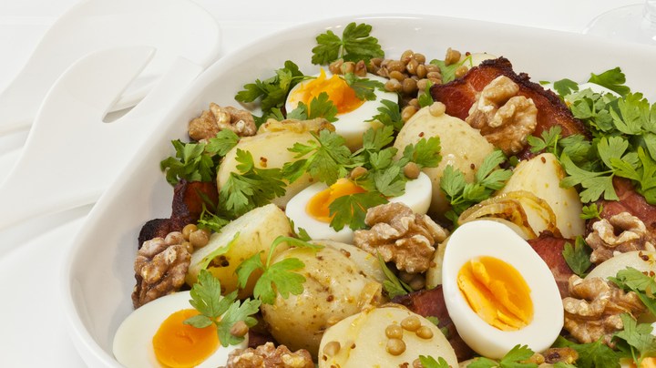 Ensalada de lentejas y huevo duro