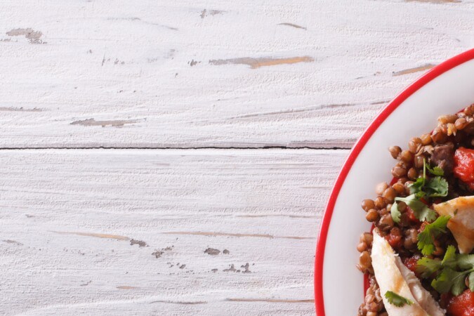 Ensalada de lentejas y pollo, paso a paso