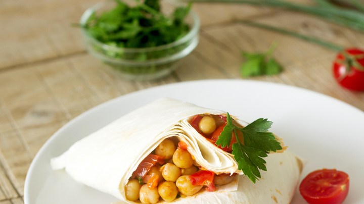 Wrap de garbanzos vegano