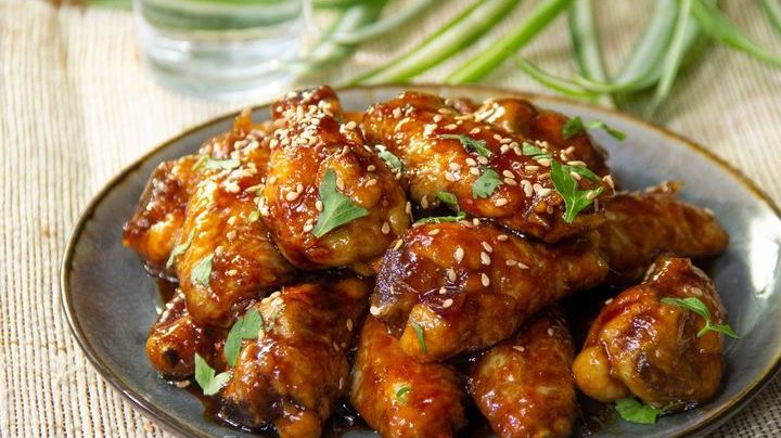 alitas de pollo al ajo y miel