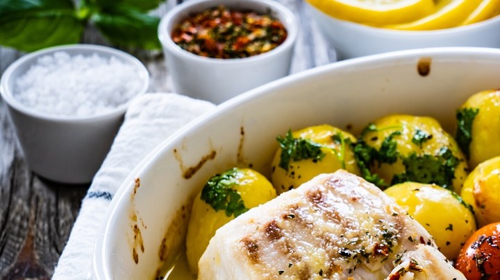 Mero al Horno con papas