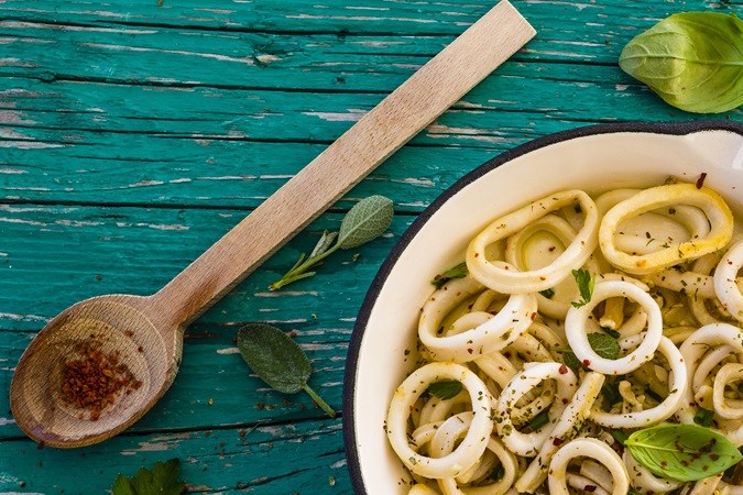 calamares con espinacas