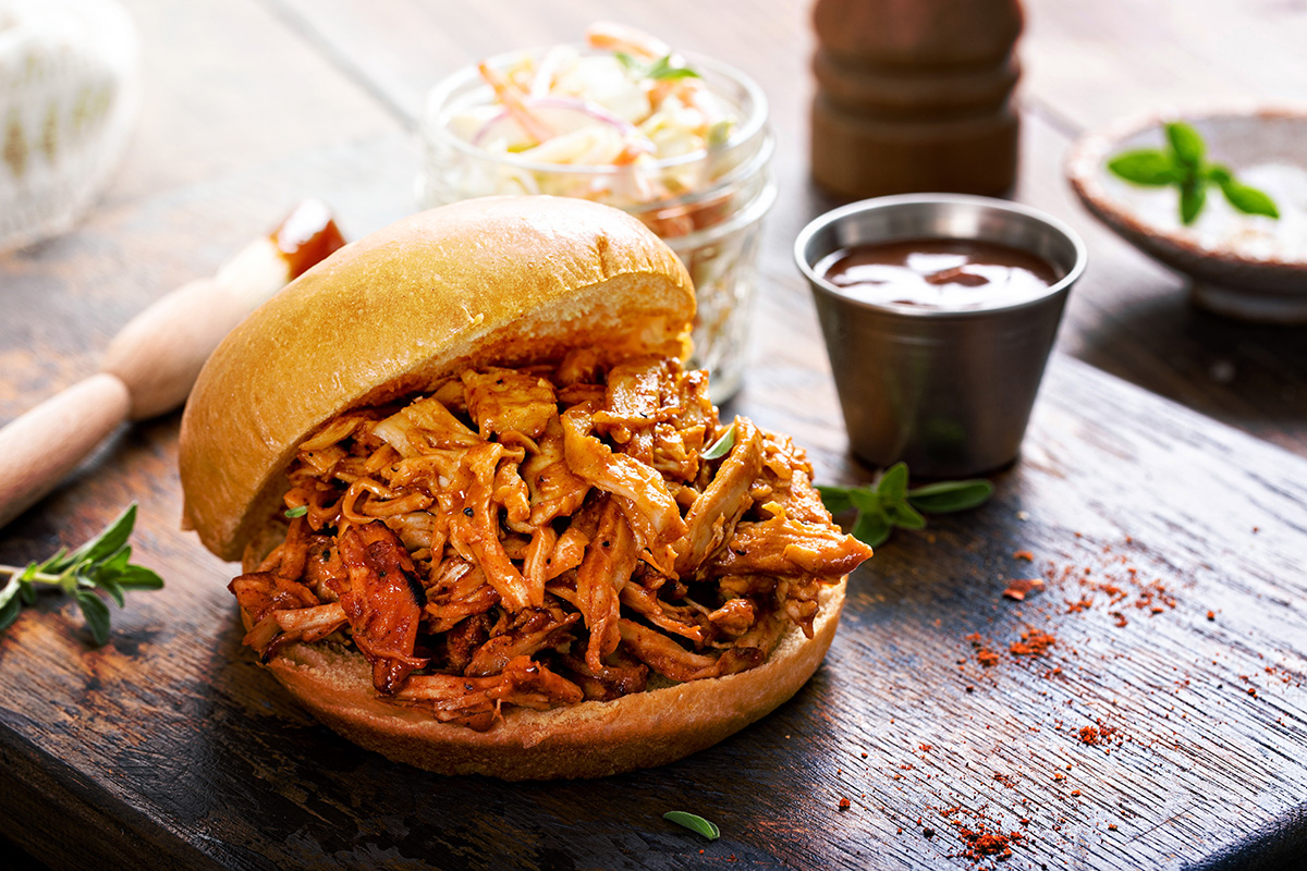 sandwich de pulled chicken picante