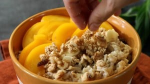 bowl de avena y durazno