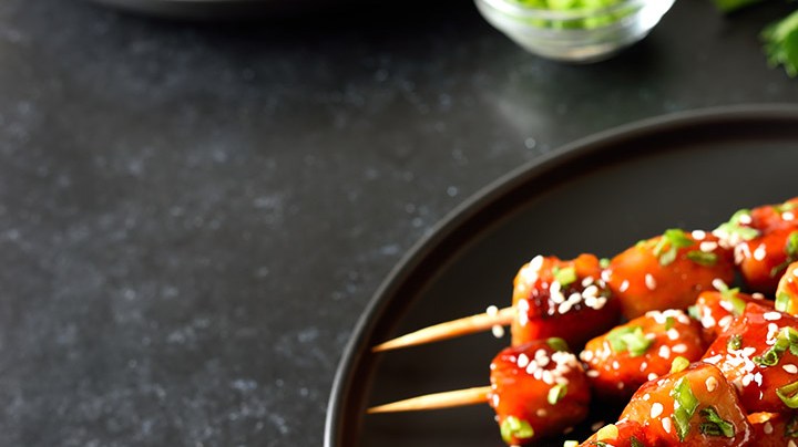 brochetas de pollo teriyaki