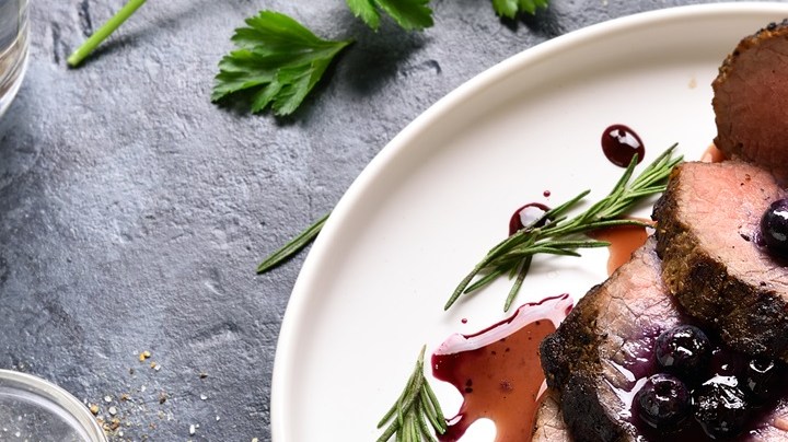 Lomo de cerdo con arándanos