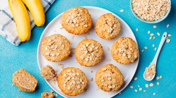 muffins de banana con avena