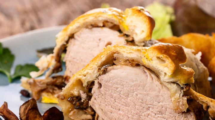 Lomo de cerdo envuelto en hojaldre