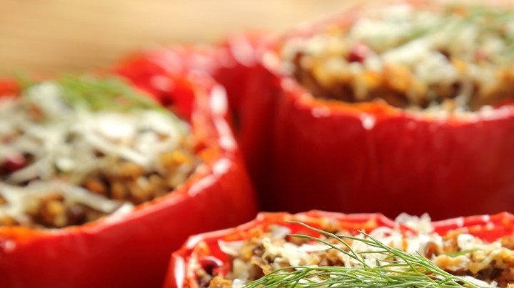 Pimientos rellenos de carne en Airfryer