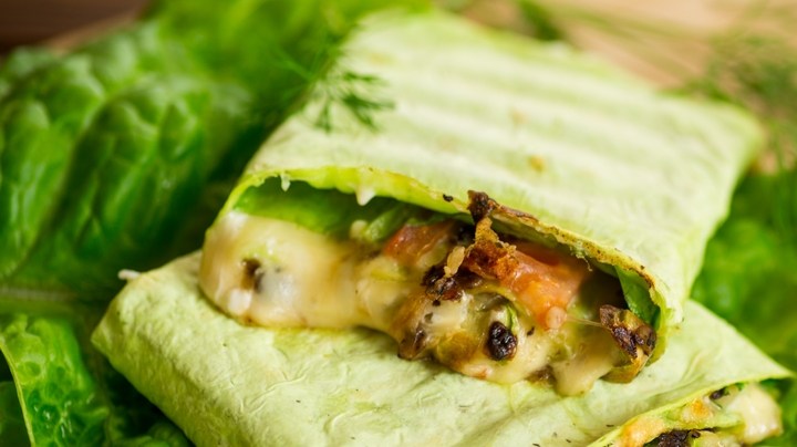 Wrap de champiñones y espinacas