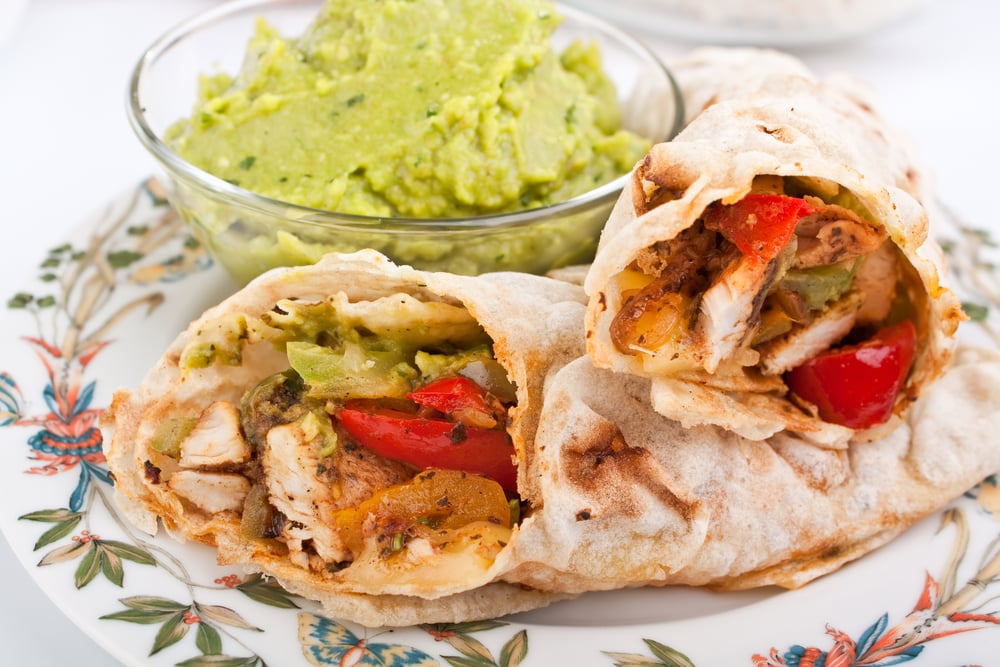 Receta de wrap de pollo con guacamole