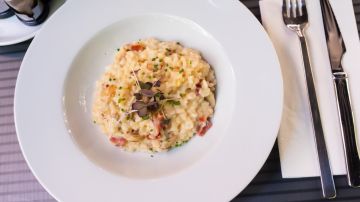 risotto de jamón serrano y champiñones