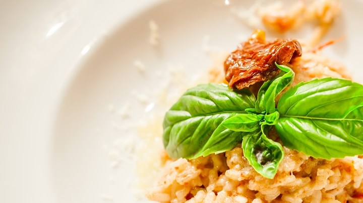 risotto de berenjenas y tomate