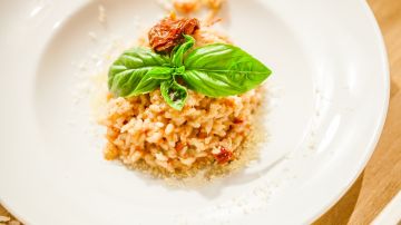 risotto de berenjenas y tomate