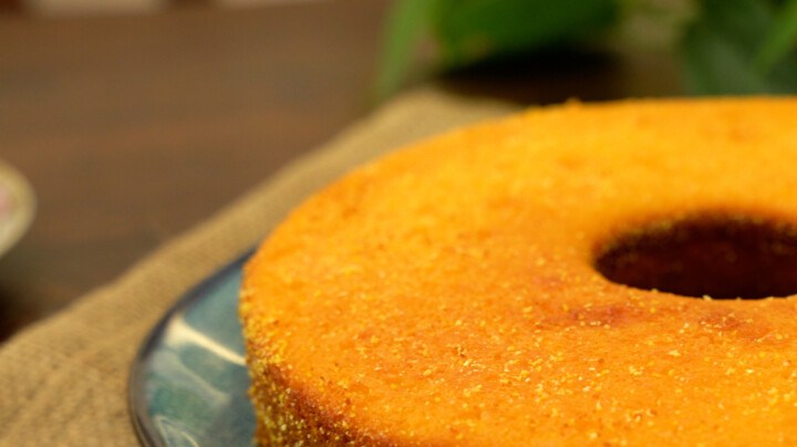 pastel de vainilla con maiz