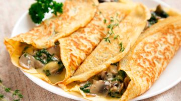 crepes rellenas de champiñones