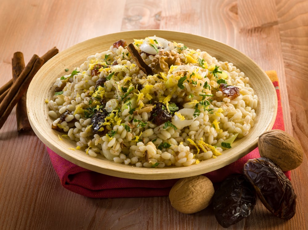 ensalada de cebada con nueces