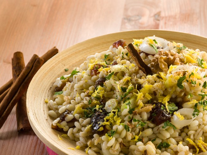 ensalada de cebada con nueces