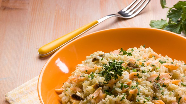 Risotto de salmón ahumado