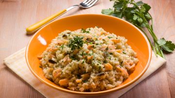 Risotto de salmón ahumado