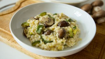 risotto de zuchini y hongos